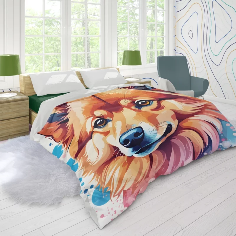 Finnish Spitz Pup Teen Birthday Surprise Duvet Cover