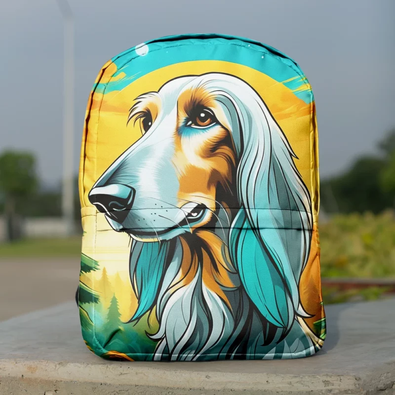 Flaunting Afghan Hound Flair Dog Style Minimalist Backpack