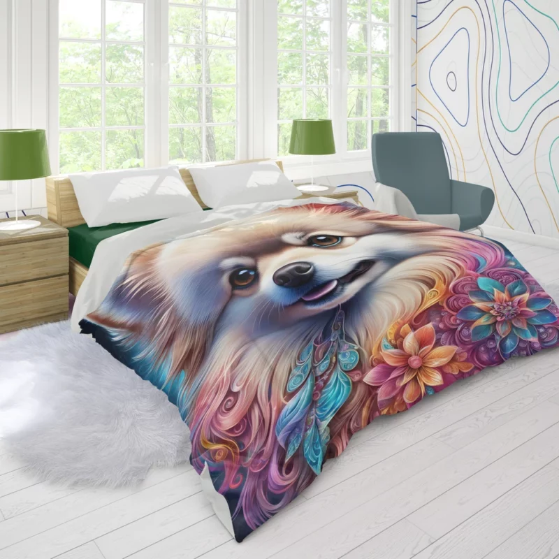 Fluff and Love Pomeranian Dog Duvet Cover