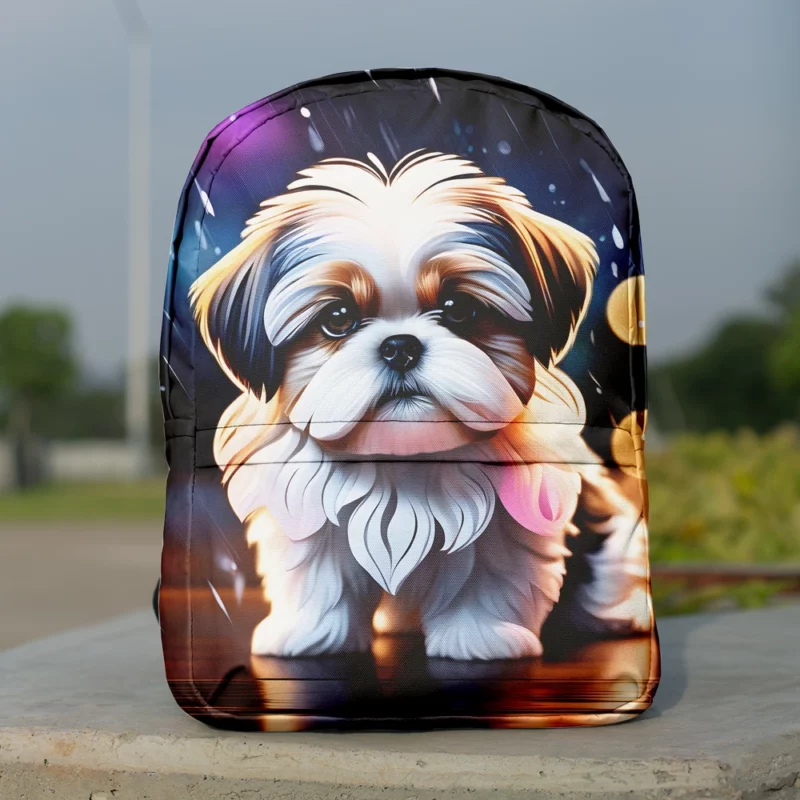 Fluffy Charm Shih Tzu Dog Minimalist Backpack