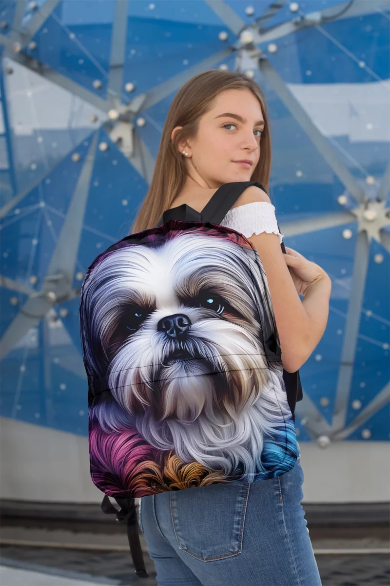 Fluffy Elegance Shih Tzu Dog Minimalist Backpack 2