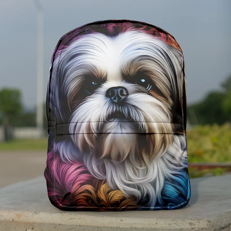 Fluffy Elegance Shih Tzu Dog Minimalist Backpack