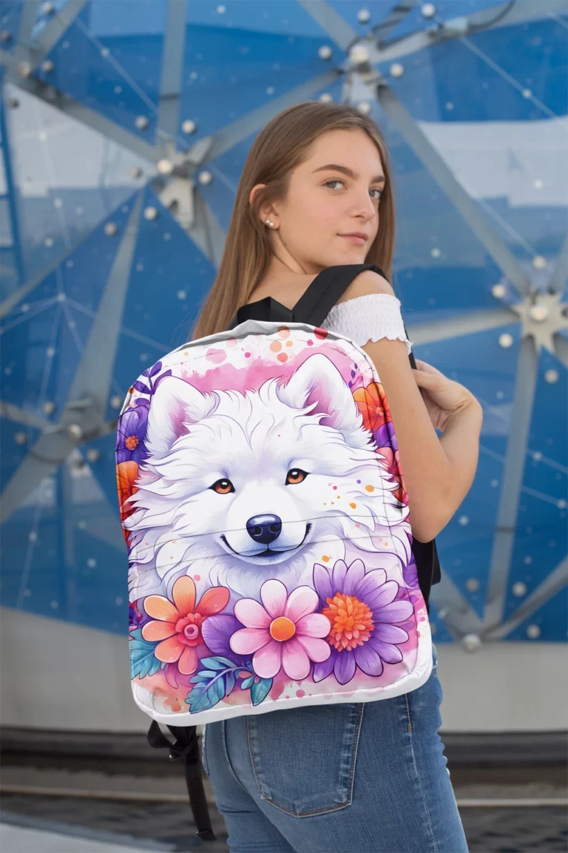 Fluffy Wonder Samoyed Dog Breed Minimalist Backpack 2