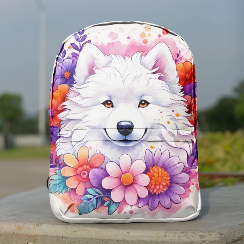 Fluffy Wonder Samoyed Dog Breed Minimalist Backpack