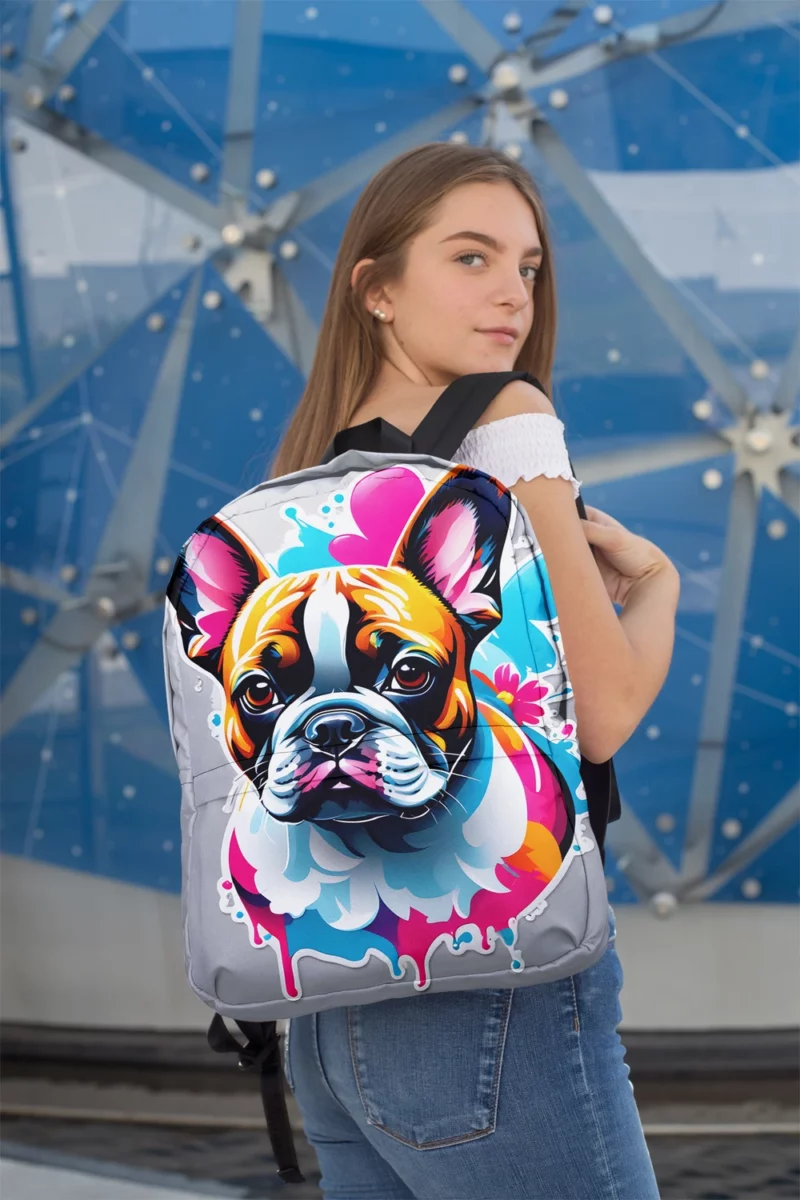 French Bulldog Delight Teen Joyful Surprise Minimalist Backpack 2