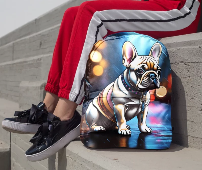 French Bulldog Pup Teen Birthday Surprise Minimalist Backpack 1