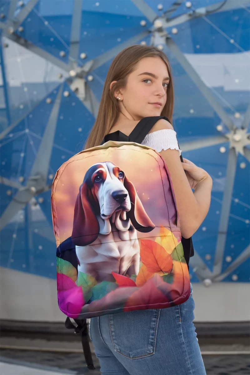 Gentle Basset Hound Dog Companion Minimalist Backpack 2