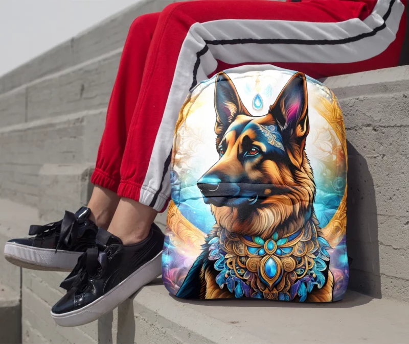 German Shepherd Dog Delight Teen Joyful Surprise Minimalist Backpack 1