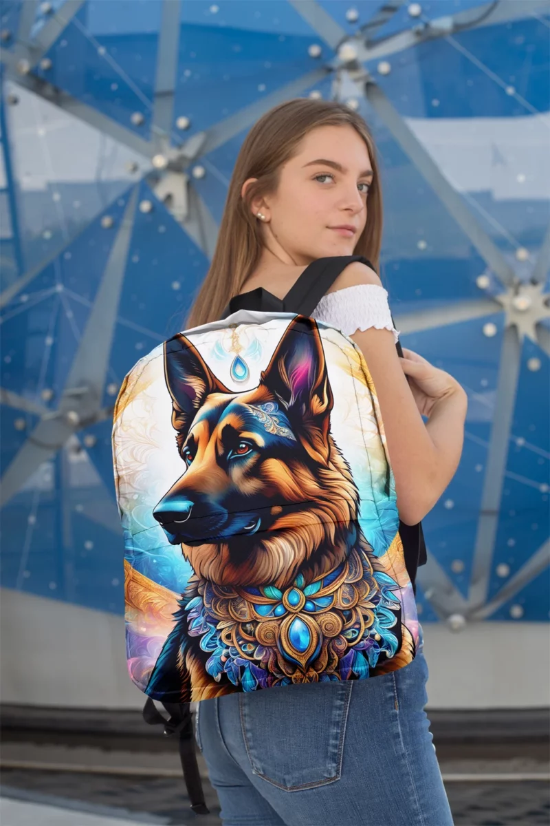 German Shepherd Dog Delight Teen Joyful Surprise Minimalist Backpack 2