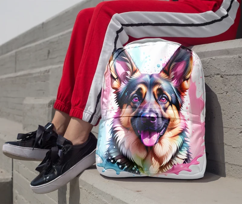 German Shepherd Pup Teen Birthday Surprise Minimalist Backpack 1