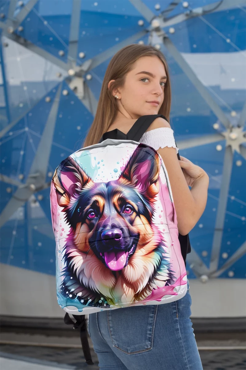 German Shepherd Pup Teen Birthday Surprise Minimalist Backpack 2