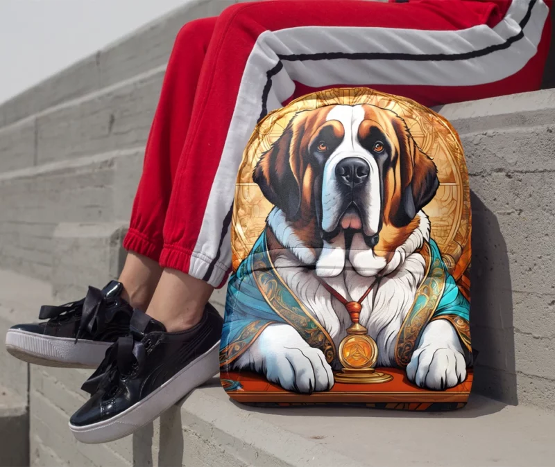 Giant Companion Saint Bernard Dog Minimalist Backpack 1