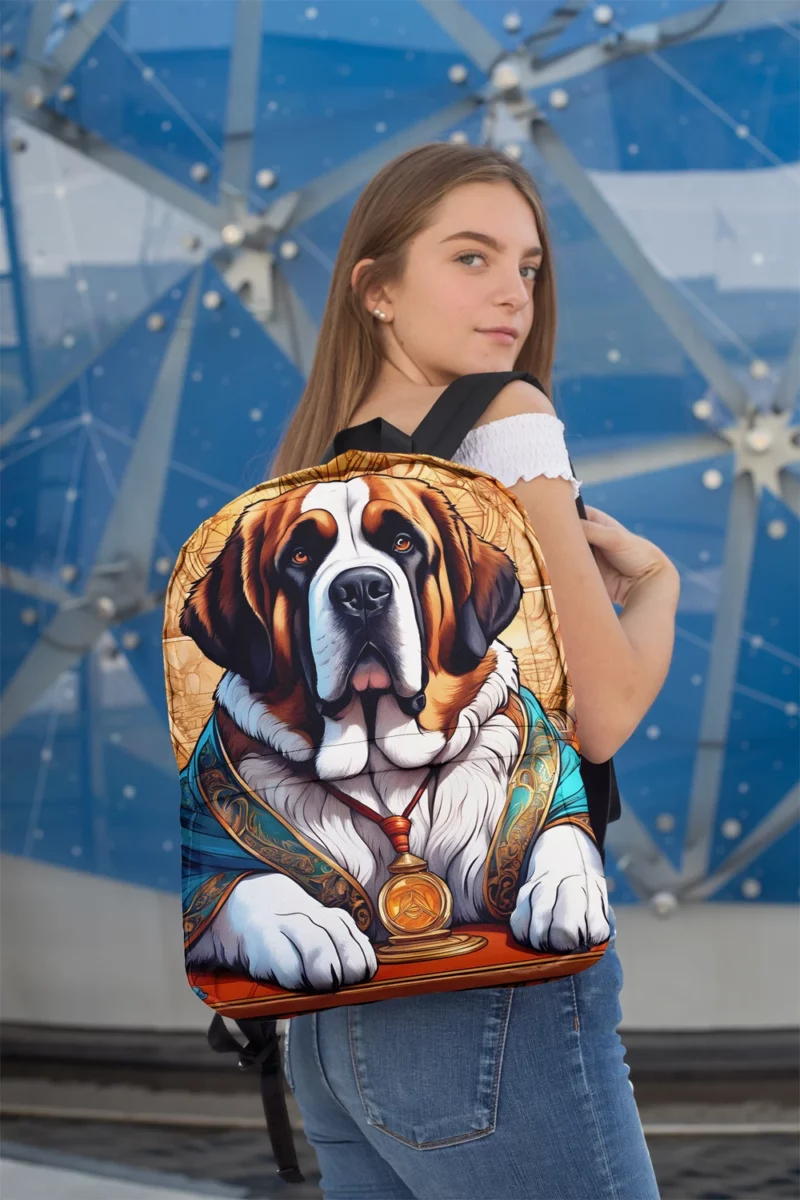 Giant Companion Saint Bernard Dog Minimalist Backpack 2