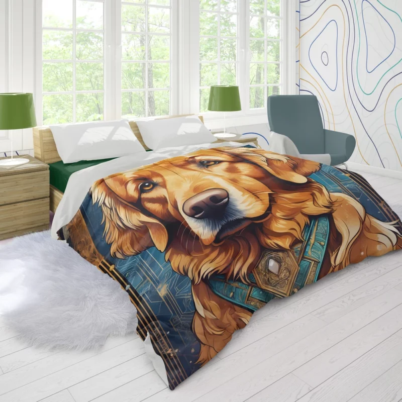 Golden Retriever Birthday Bond Teen Companion Duvet Cover