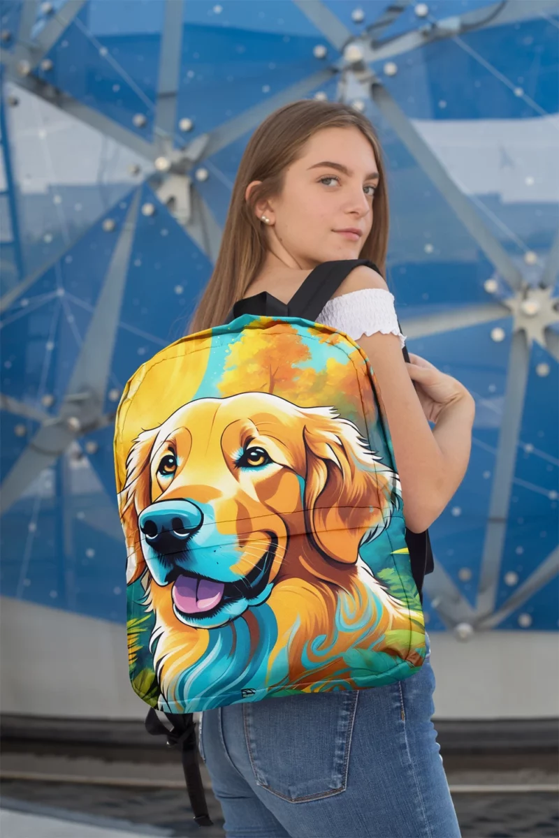 Golden Retriever Dog Pup Teen Birthday Surprise Minimalist Backpack 2