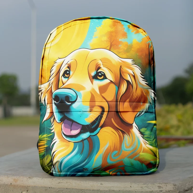 Golden Retriever Dog Pup Teen Birthday Surprise Minimalist Backpack