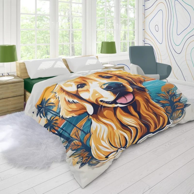 Golden Retriever Love Teen Heartfelt Gift Duvet Cover