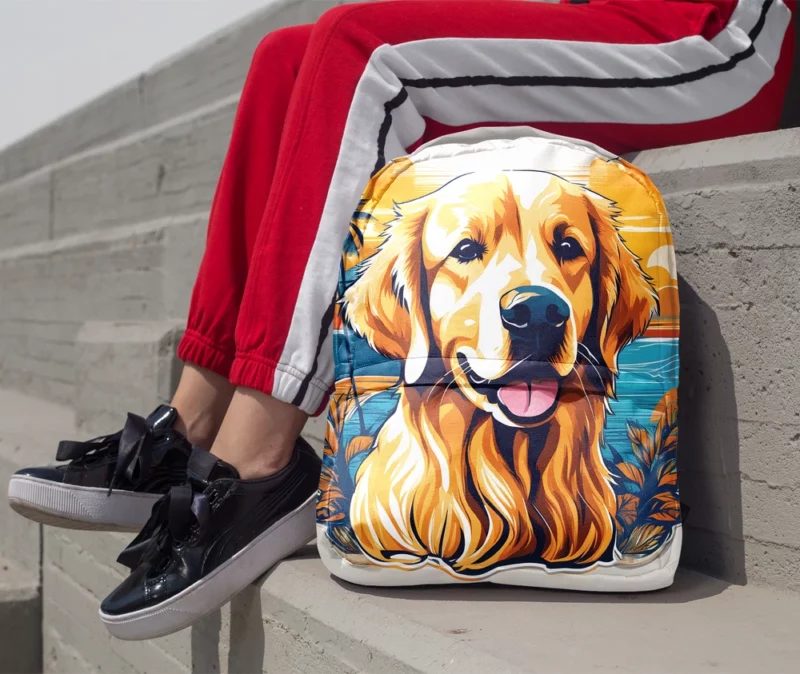 Golden Retriever Love Teen Heartfelt Gift Minimalist Backpack 1