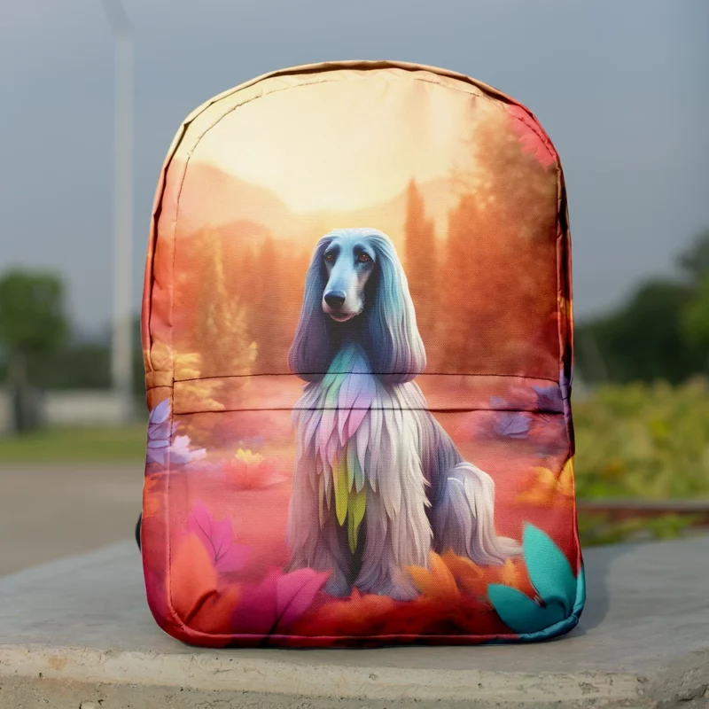 Graceful Afghan Dog Hound Elegance Minimalist Backpack