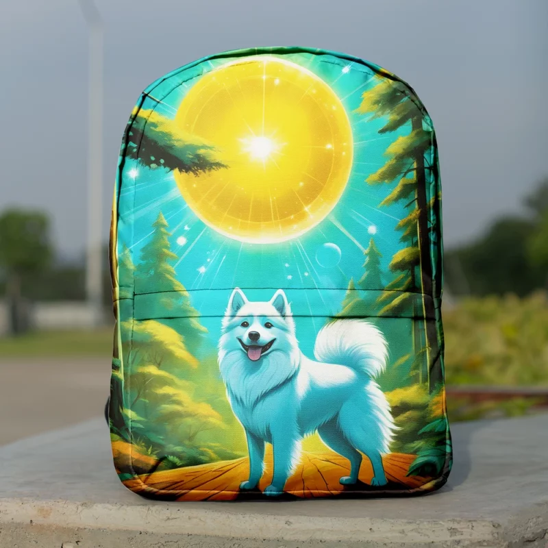 Graceful American Eskimo Dancer Dog Elegance Minimalist Backpack