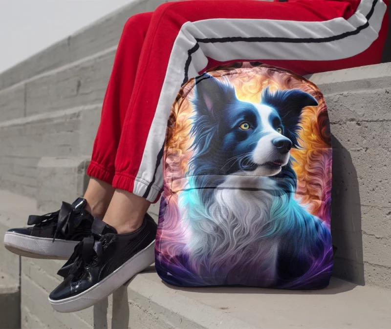 Graceful Border Collie Dog Performer Minimalist Backpack 1