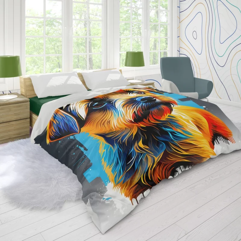 Graceful Border Terrier Dog Athlete Duvet Cover