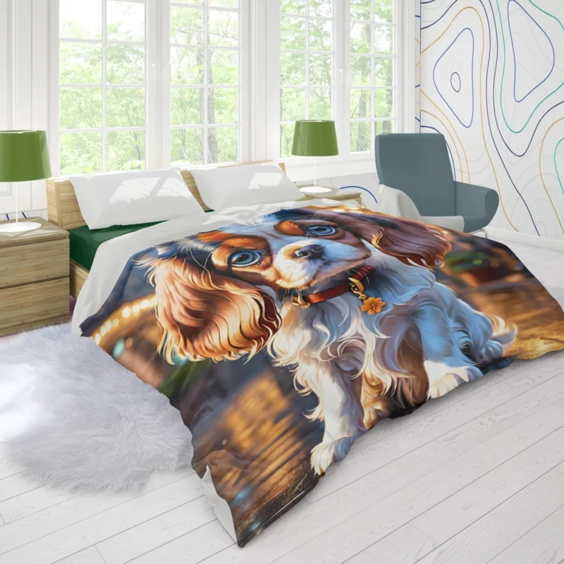 Graceful Cavalier King Charles Spaniel Dog Duvet Cover