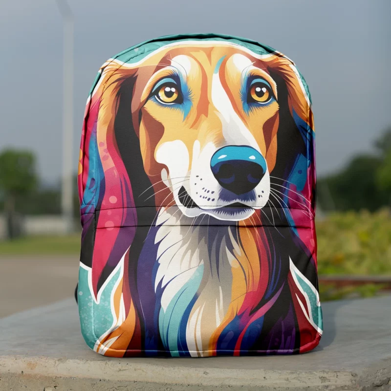 Graceful Gazehound Saluki Dog Minimalist Backpack