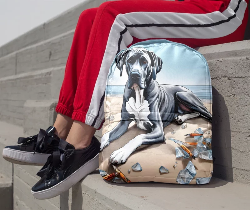 Great Dane Dog Pup Teen Birthday Surprise Minimalist Backpack 1