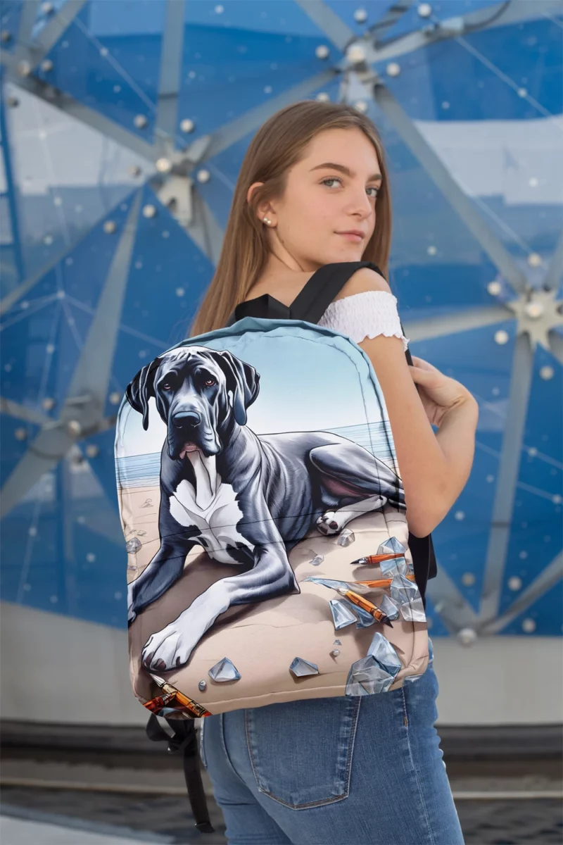 Great Dane Dog Pup Teen Birthday Surprise Minimalist Backpack 2