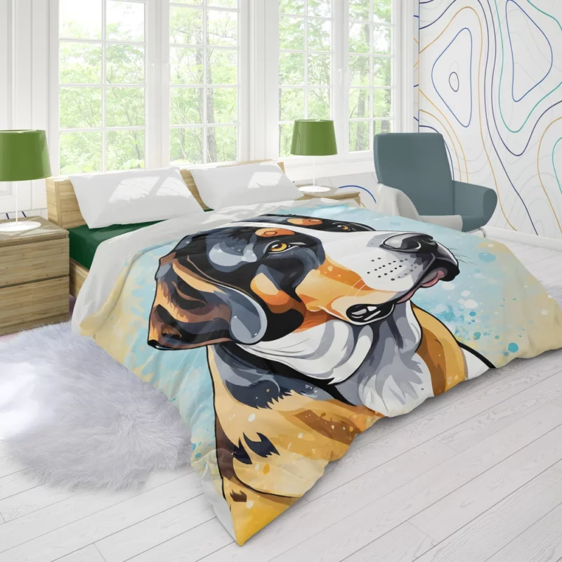 Greater Swiss Mountain Dog Delight Gift of Joy Duvet Cover