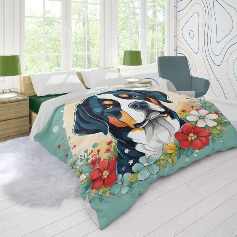 Greater Swiss Mountain Dog Elegance Gift of Love Duvet Cover