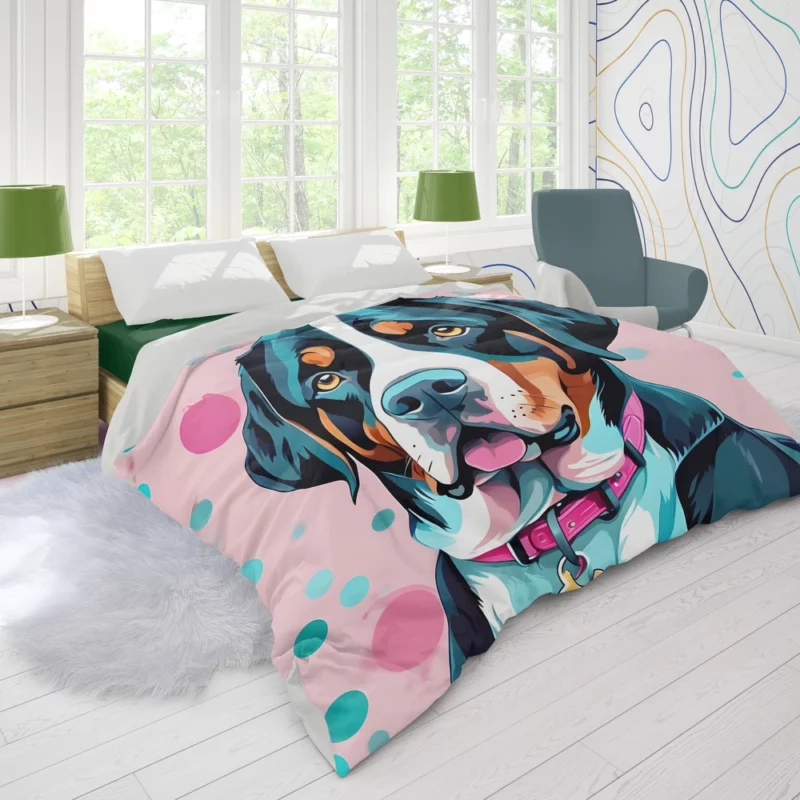 Greater Swiss Mountain Majesty Dog Gift Duvet Cover