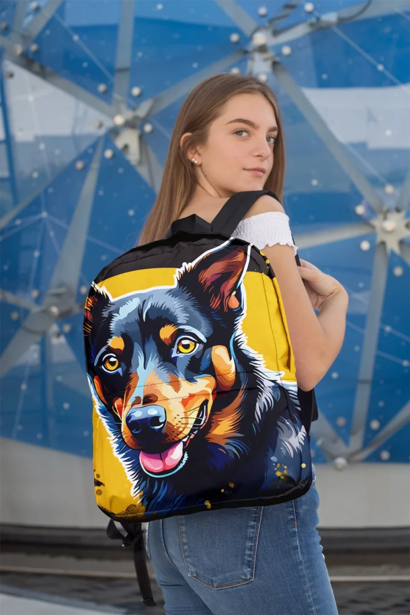 Herding Dynamo Australian Kelpie Dog Minimalist Backpack 2