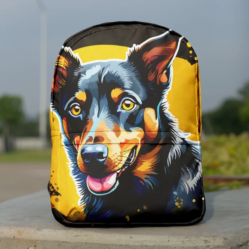 Herding Dynamo Australian Kelpie Dog Minimalist Backpack