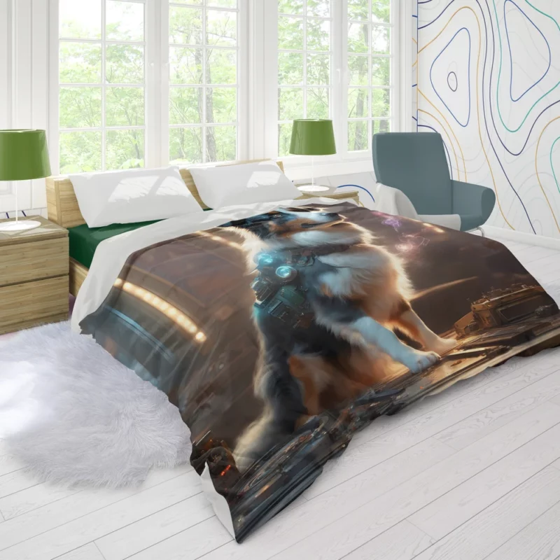 Herding Dynamo Australian Shepherd Dog Duvet Cover