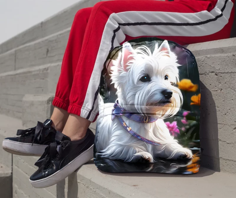 Highland Elegance Westie Dog Breed Minimalist Backpack 1