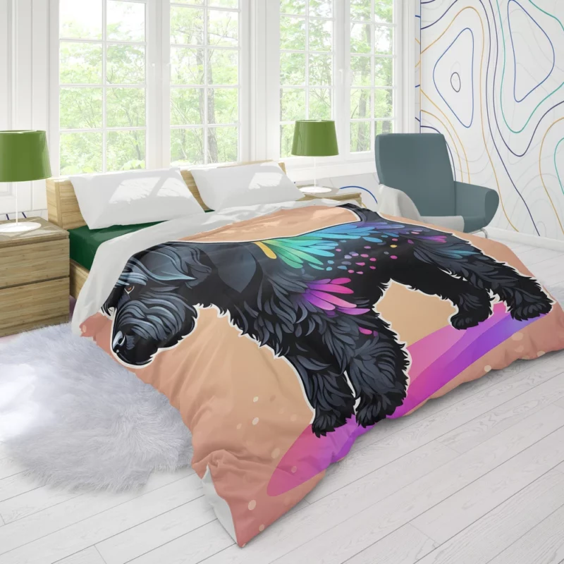 Intelligent Black Russian Terrier Dog Companion Duvet Cover