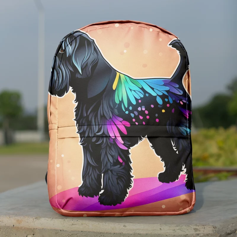 Intelligent Black Russian Terrier Dog Companion Minimalist Backpack