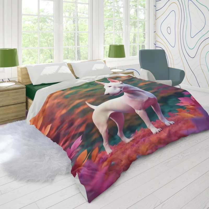 Intelligent Bull Terrier Dog Explorer Duvet Cover