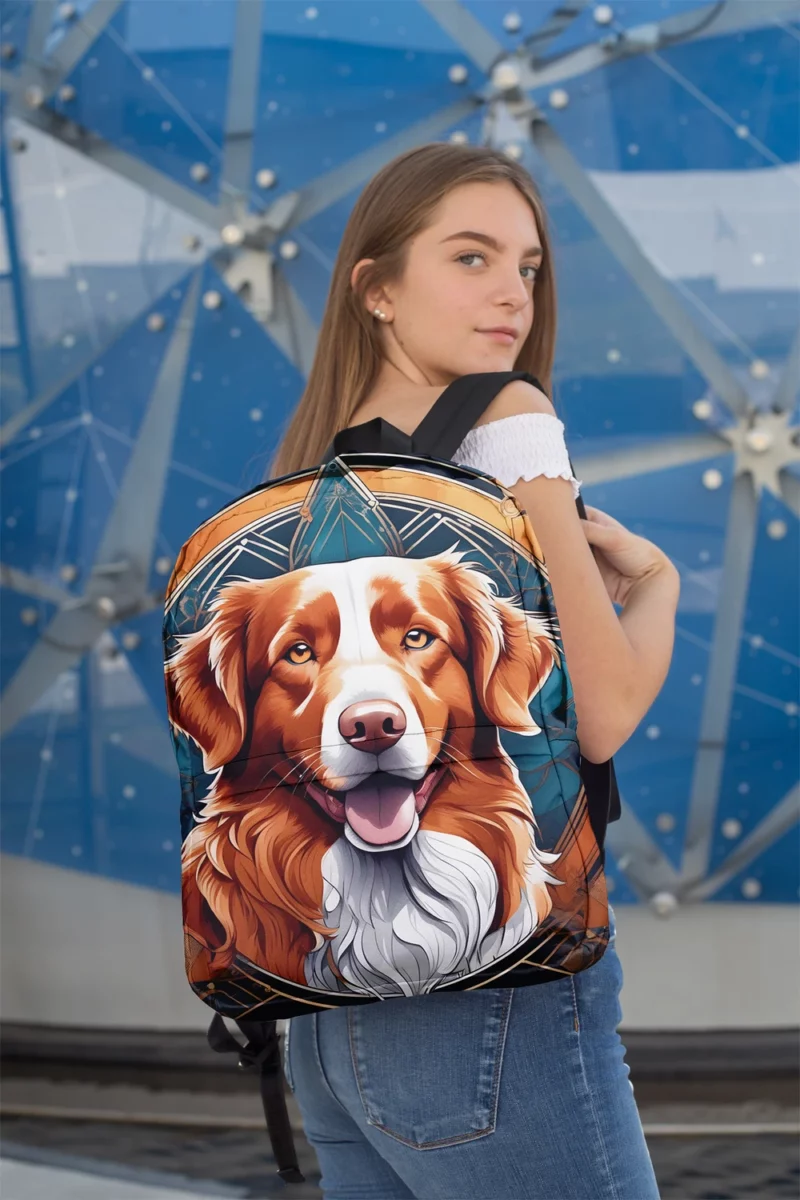 Intelligent Toller Dog of Nova Scotia Duck Tolling Retriever Minimalist Backpack 2