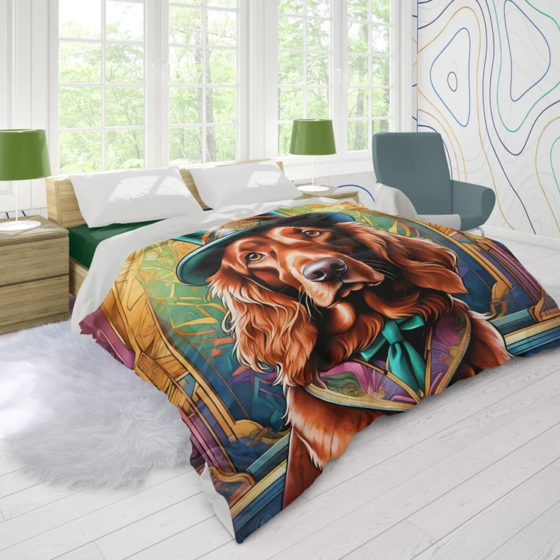 Irish Setter Playful Charm Teen Dog Joy Duvet Cover