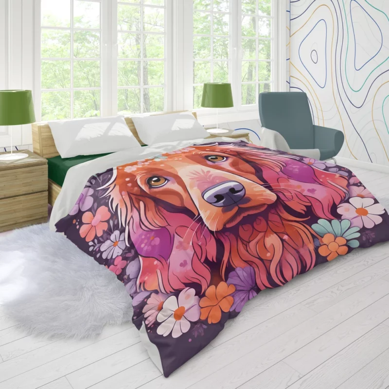 Irish Setter Pup Teen Birthday Surprise Duvet Cover