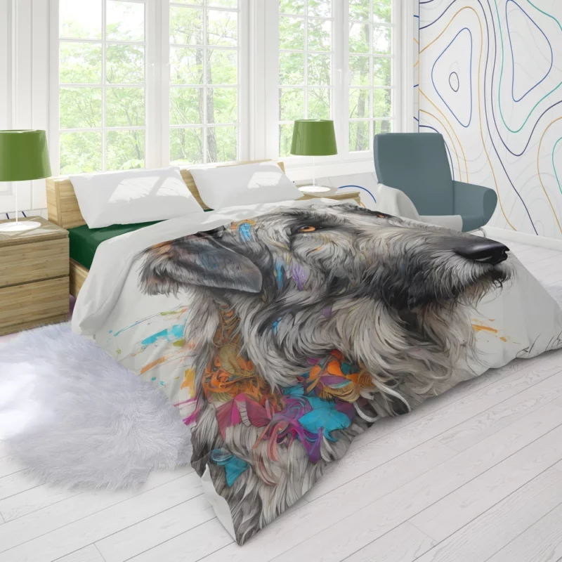 Irish Wolfhound Playful Charm Teen Dog Joy Duvet Cover