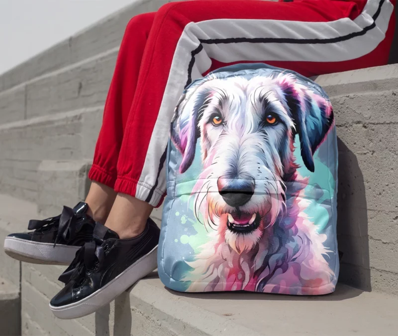 Irish Wolfhound Pup Teen Birthday Surprise Minimalist Backpack 1