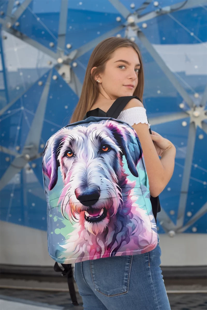 Irish Wolfhound Pup Teen Birthday Surprise Minimalist Backpack 2