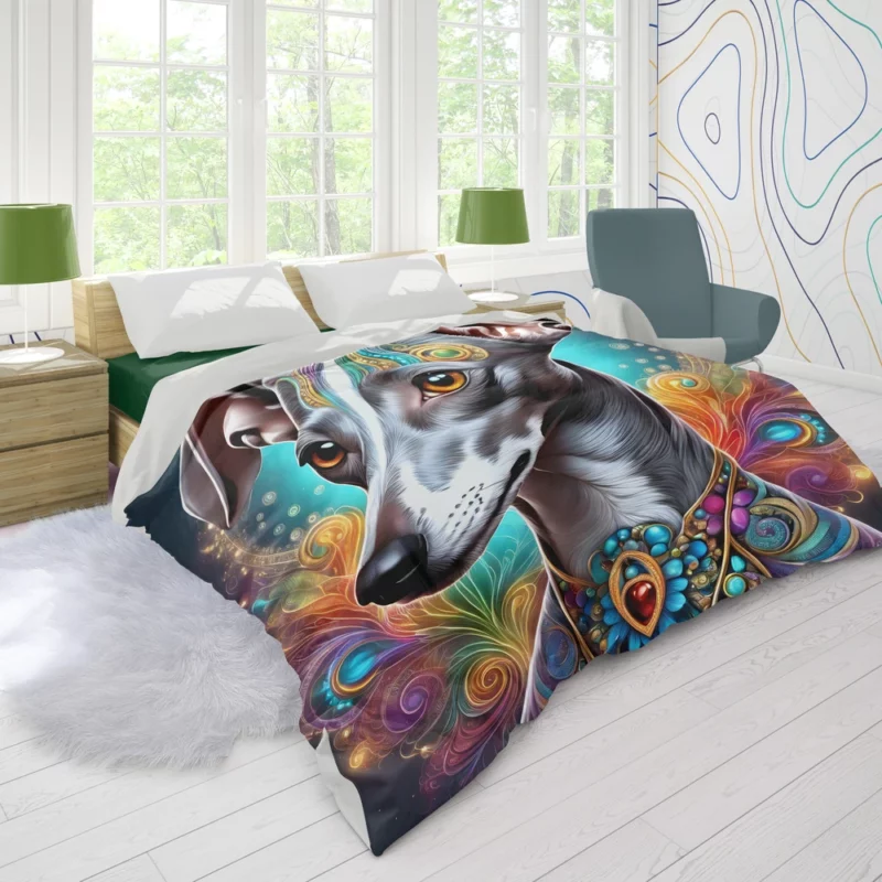 Italian Greyhound Playful Charm Teen Dog Joy Duvet Cover