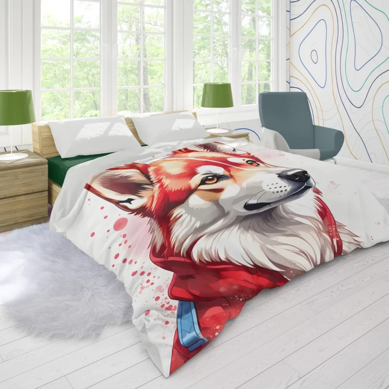 Japanese Spirit Shikoku Dog Duvet Cover