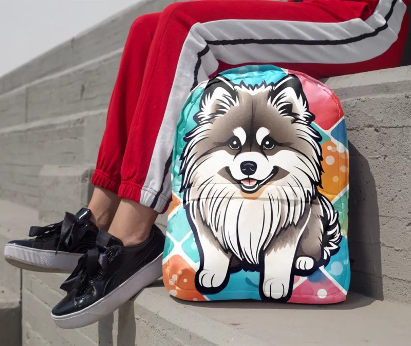 Keeshond Pup Teen Birthday Surprise Minimalist Backpack 1