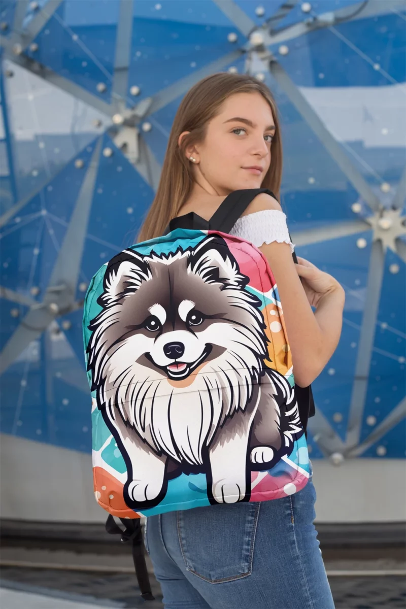 Keeshond Pup Teen Birthday Surprise Minimalist Backpack 2